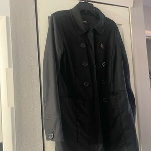 Elegant Black Double-Breasted Women's Coat